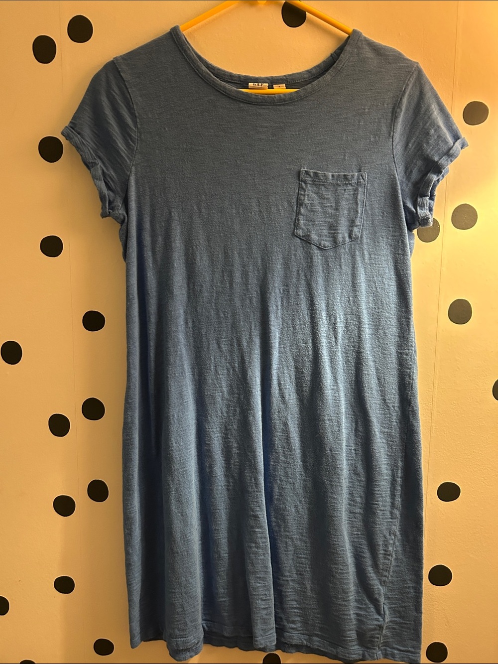 GAP Casual Blue Short-Sleeve Pocket T-Shirt Dress